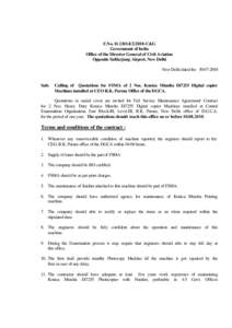 F.No. D[removed]C&G Government of India Office of the Director General of Civil Aviation Opposite Safdarjung Airport, New Delhi New Delhi dated the[removed]