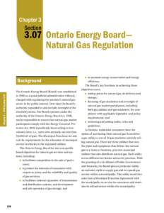 3.07: Ontario Energy Board—Natural Gas Regulation