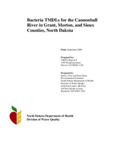 Final Cannonball River Bacteria TMDL[removed]