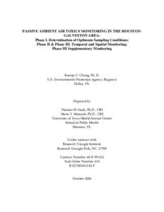 Separation processes / Laboratory techniques / Benzene / Soil contamination / Volatile organic compound / Gas chromatography / Sampling / Sampler / Air pollution / Chemistry / Science / Chromatography