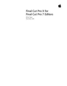 Final Cut Pro X for Final Cut Pro 7 Editors