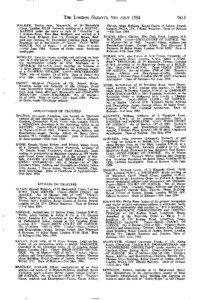 THE LONDON GAZETTE, 9ra JULY 1984 WALKER, Shirley Ann, Housewife, of 26 Waterfield Close, London S.E.28, formerly trading as a RESTAURATEUR under the name or style of 