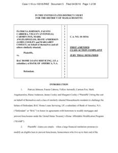 Case 1:10-cv[removed]RWZ Document 5  Filed[removed]Page 1 of 38 IN THE UNITED STATES DISTRICT COURT FOR THE DISTRICT OF MASSACHUSETTS