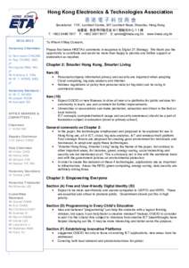 Hong Kong Electronics & Technologies Association 香港電子科技商會 Secretariat: 11/F, Lockhart Centre, 301 Lockhart Road, Wanchai, Hong Kong T: +Honorary Chairmen