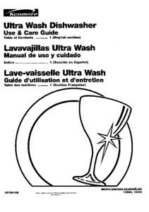 Ultra Wash Dishwasher Use & Care Guide Table of Contents