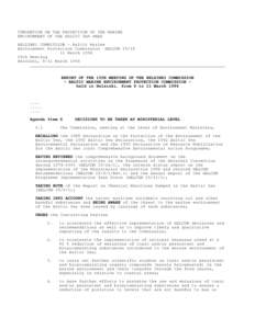 CONVENTION ON THE PROTECTION OF THE MARINE ENVIRONMENT OF THE BALTIC SEA AREA HELSINKI COMMISSION - Baltic Marine Environment Protection Commission HELCOM[removed]March 1994 15th Meeting