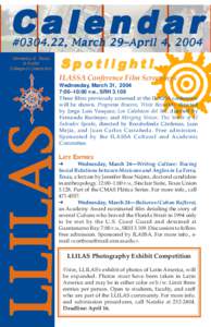 Calendar #[removed], March 29–April 4, 2004 University of Texas at Austin College of Liberal Arts
