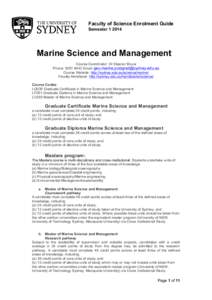 Label1  Faculty of Science Enrolment Guide Semester[removed]Marine Science and Management