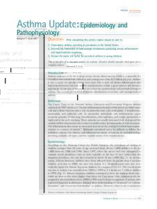 Article  pulmonology Asthma Update: Epidemiology and Pathophysiology