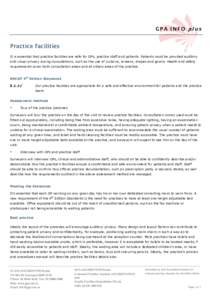 GPA INFO plus  Practice facilities It is essential that practice facilities are safe for GPs, practice staff and patients. Patients must be provided auditory and visual privacy during consultations, such as the use of cu