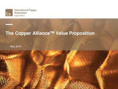 The Copper AllianceTM Value Proposition  May 2014  Presentation Contents