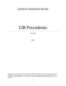 COSMETIC	INGREDIENT	REVIEW	  CIR	Precedents Aerosols[removed]