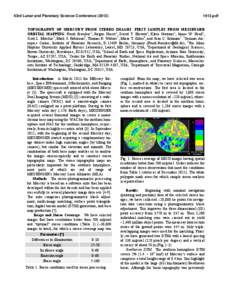 Geographic information systems / Remote sensing / Cartography / Digital elevation model / Geomorphology / Topography / Mercury / Beethoven / MESSENGER / Spacecraft / Spaceflight / Space technology