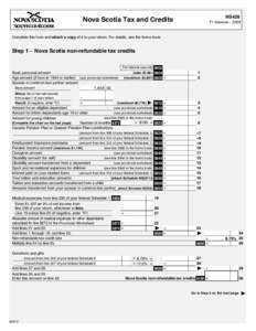 NS428  Nova Scotia Tax and Credits T1 General – 2009