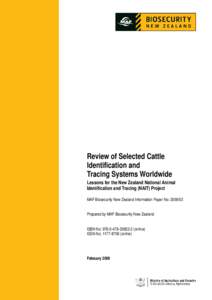 Microsoft Word - FINAL DRAFT Review of selected cattle identification and tracing systems worldwide.doc
