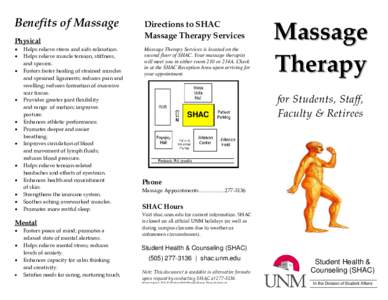 Benefits of Massage Physical • • •