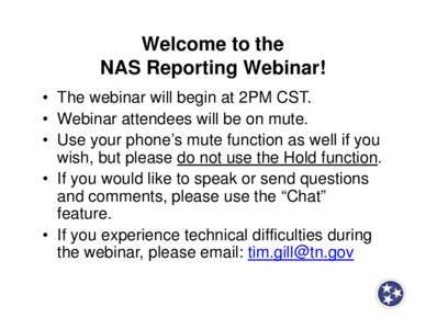 Microsoft PowerPoint - NAS Reporting Webinar[removed]
