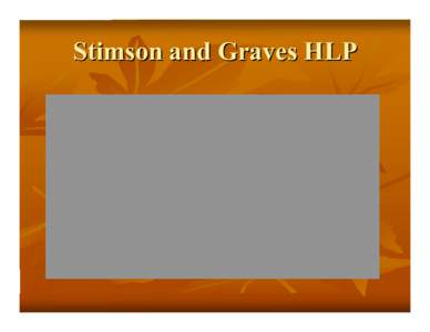 Stimson and Graves HLP  Stimson and Graves HLP History   