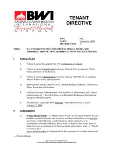 TENANT DIRECTIVE BWI: DATE: DISTRIBUTION: