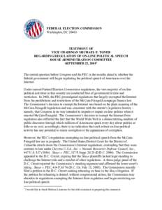 John McCain / United States administrative law / 107th United States Congress / Bipartisan Campaign Reform Act / Campaign finance reform / Russ Feingold / Campaign finance reform in the United States / Notice of proposed rulemaking / Rulemaking / Federal Election Commission / Politics / United States