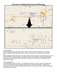 Directions to Blankenship Financial Planning: