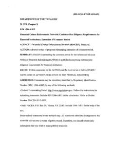 Law / Politics of the United States / Rulemaking / Notice of proposed rulemaking / Federal Register / Regulations.gov / USA PATRIOT Act /  Title III /  Subtitle B / Bank Secrecy Act / United States administrative law / Financial Crimes Enforcement Network / Government