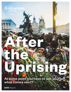 After the Uprising At some point you have to ask yourself, what comes next? 2013 Report