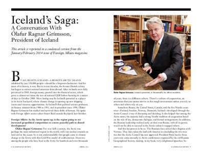 Iceland’s Saga:  A Conversation With Ólafur Ragnar Grímsson, President of Iceland