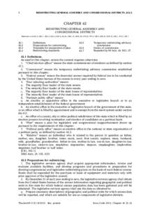 1  REDISTRICTING GENERAL ASSEMBLY AND CONGRESSIONAL DISTRICTS, §42.2 CHAPTER 42 REDISTRICTING GENERAL ASSEMBLY AND