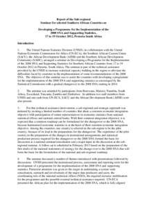 African Development Bank / United Nations Statistics Division / Gross domestic product / System of Integrated Environmental and Economic Accounting / System of Environmental and Economic Accounting for Water / Statistics / Official statistics / National accounts