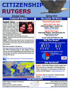 CITIZENSHIP RUTGERS Premier Issue Spring 2012