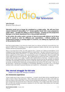 Multichannel audio for television