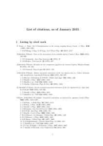 List of citations, as of January[removed]Listing by cited work