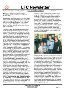 LFC Newsletter www.limerickflyingclub.com The Newsletter of the Limerick Flying Club  The avid determination victory…