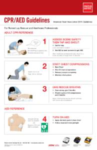 CPR/AED Guidelines  American Heart Association 2015 Guidelines For Trained Lay Rescuer and Healthcare Professionals