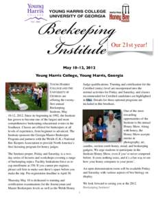 Education Newsletter Our 21st year! February 4, 2010 Volume VII May 10-12, 2012 Young Harris College, Young Harris, Georgia
