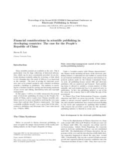 Proceedings of the Second ICSU/UNESCO International Conference on  Electronic Publishing in Science held in association with CODATA, IFLA and ICSTI at UNESCO House, Paris 20–23 February 2001