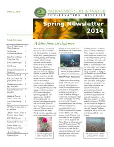 APRIL 1, 2014  Spring Newsletter 2014 Inside this issue: