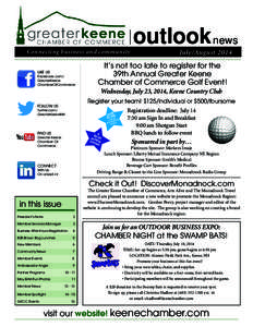 outlook news Connecting business and community LIKE US Facebook.com/ GreaterKeene ChamberOfCommerce