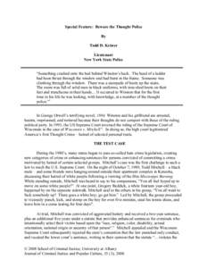 Crimes / Abuse / Wisconsin v. Mitchell / Criminal law / Criminology / Hate speech / Mandatory sentencing / Hatred / Crime / Ethics / Hate crime / Law