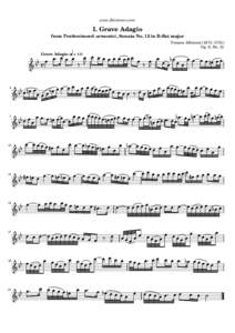 www.flutetunes.com  I. Grave Adagio from Trattenimenti armonici, Sonata No. 12 in B-flat major Tomaso Albinoni (1671–1751) Op. 6, No. 12