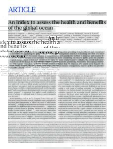 ARTICLE  doi:nature11397 An index to assess the health and benefits of the global ocean