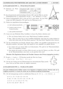 MATHEMATIK-WETTBEWERBDES LANDES HESSEN  1. RUNDE AUFGABENGRUPPE A - PFLICHTAUFGABEN P1. Bestimme die Werte