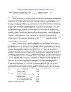 Southern Campaign American Revolution Pension Statements & Rosters Pension Application of William Clark W1694 Nancy Ann Andrews Transcribed and annotated by C. Leon Harris. Revised 27 Nov[removed]VA