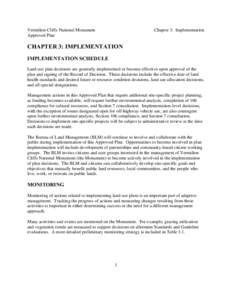 Vermilion Cliffs National Monument Approved Plan Chapter 3: Implementation  CHAPTER 3: IMPLEMENTATION