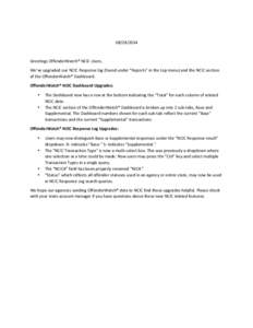 Microsoft Word - NCIC- Dashboard and Response Log Upgradedocx