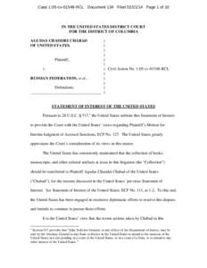 Case 1:05-cv[removed]RCL Document 134 Filed[removed]Page 1 of 10  IN THE UNITED STATES DISTRICT COURT FOR THE DISTRICT OF COLUMBIA AGUDAS CHASIDEI CHABAD OF UNITED STATES,