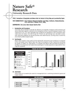 Nature Safe® Research University Research Data TITLE: Evaluation of Fungicides and Nature Safe for Control of Fairy Ring and Localized Dry Spots TEST CONDUCTED BY: Pace Turfgrass Research Institute, San Diego, Californi