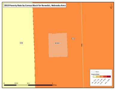 ´  2013 Poverty Rate by Census Block for Benedict, Nebraska Area 1.3%