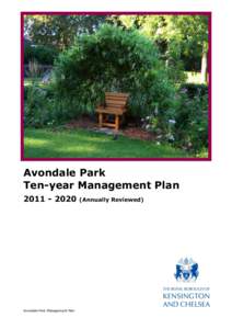 Avondale Park Ten-year Management PlanAvondale Park Management Plan